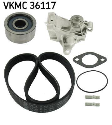 Bomba de agua + kit de correa poli V (Bomba de agua + kit correas de accesorios) SKF ref. VKMC 36117